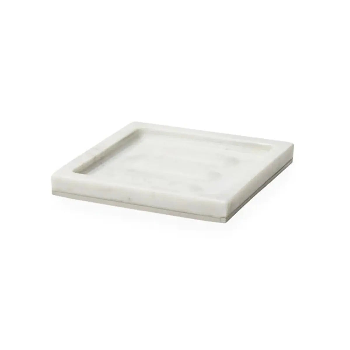 Sferra Pietra Marble Soap Dish in White, Silver