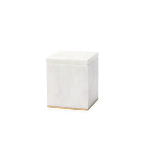 Sferra Pietra Marble Storage Jar in White, Gold