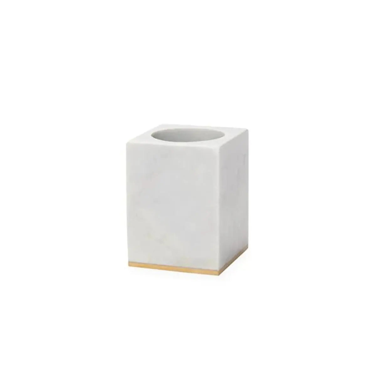 Sferra Pietra Marble Toothbrush Holder in White, Gold