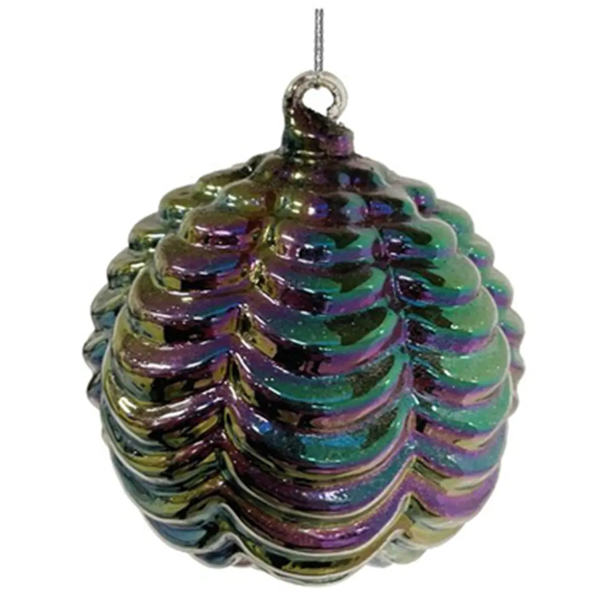 ShiShi Glass Ball Frilled Purple Lustered 10Cm