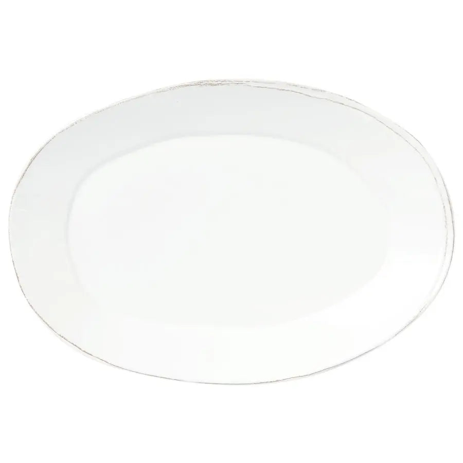 Vietri Lastra Melamine White Oval Platter