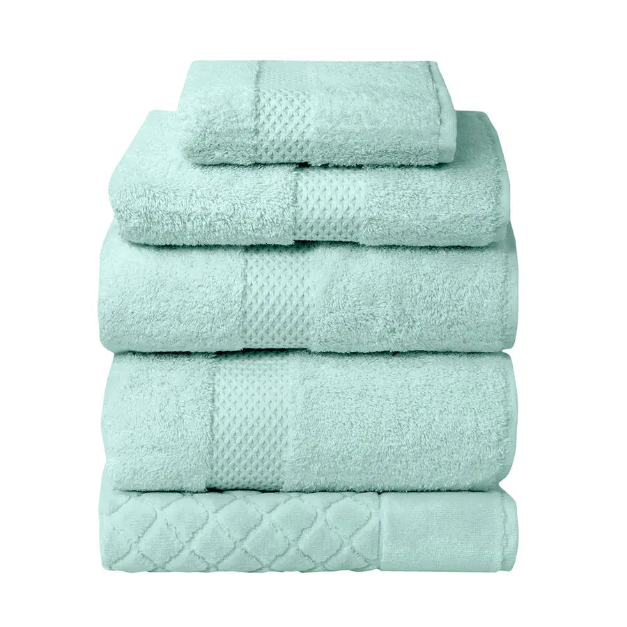Yves Delorme Etoile Bath Towels and Rug Collection in Celadon
