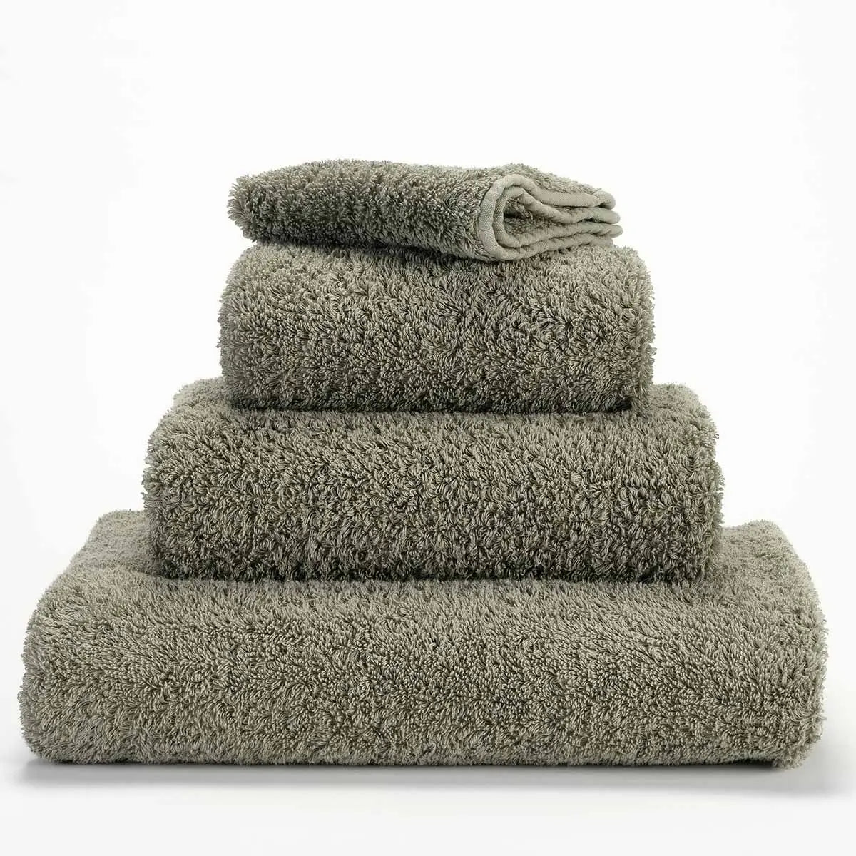 Abyss Super Pile Stack of Towels in Laurel