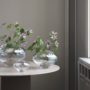 Georg Jensen Duo Stainless Steel & Glass Round Vase