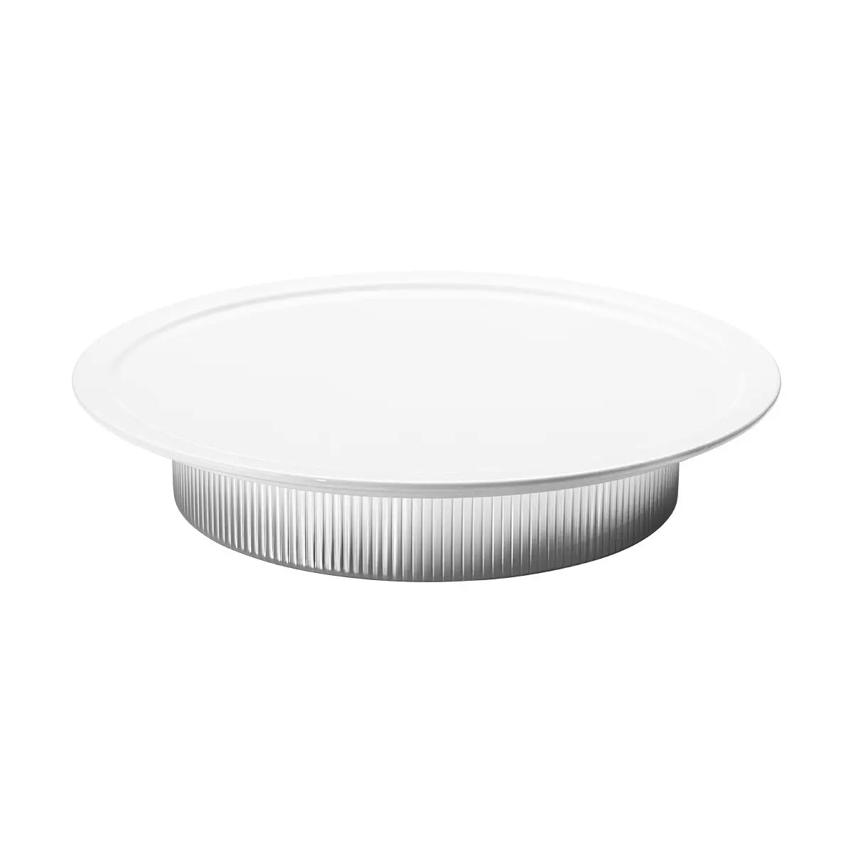 An image of Georg Jensen Bernadotte Stainless Steel & Porcelain Serving Plate