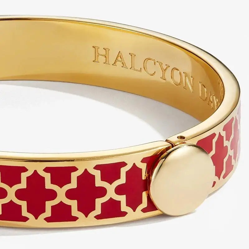 Halcyon Days Agama Forget Me Not Bangle in Red Gold