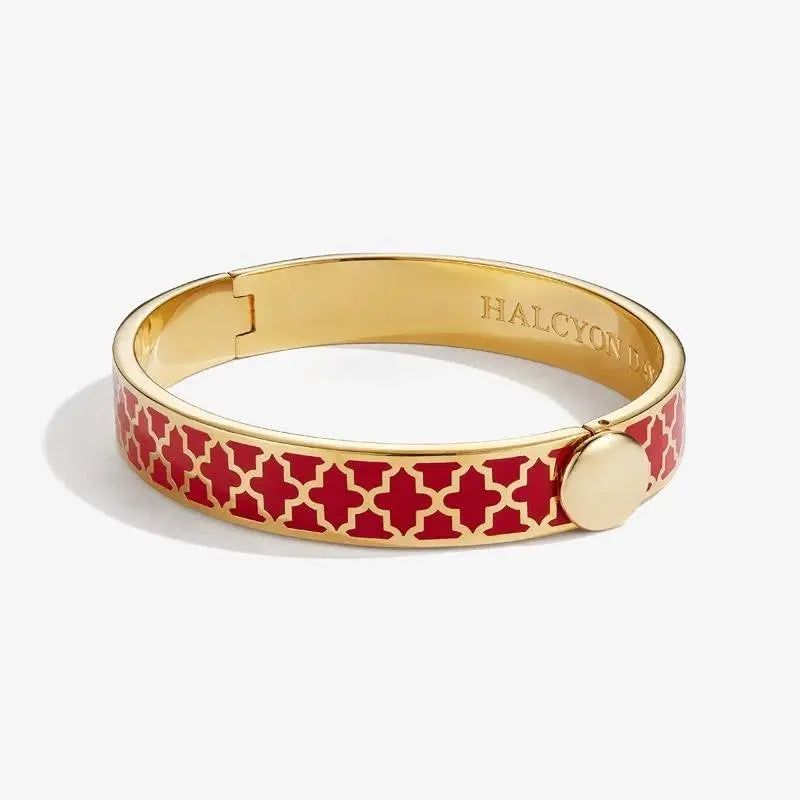 Halcyon Days Agama Forget Me Not Bangle in Red Gold