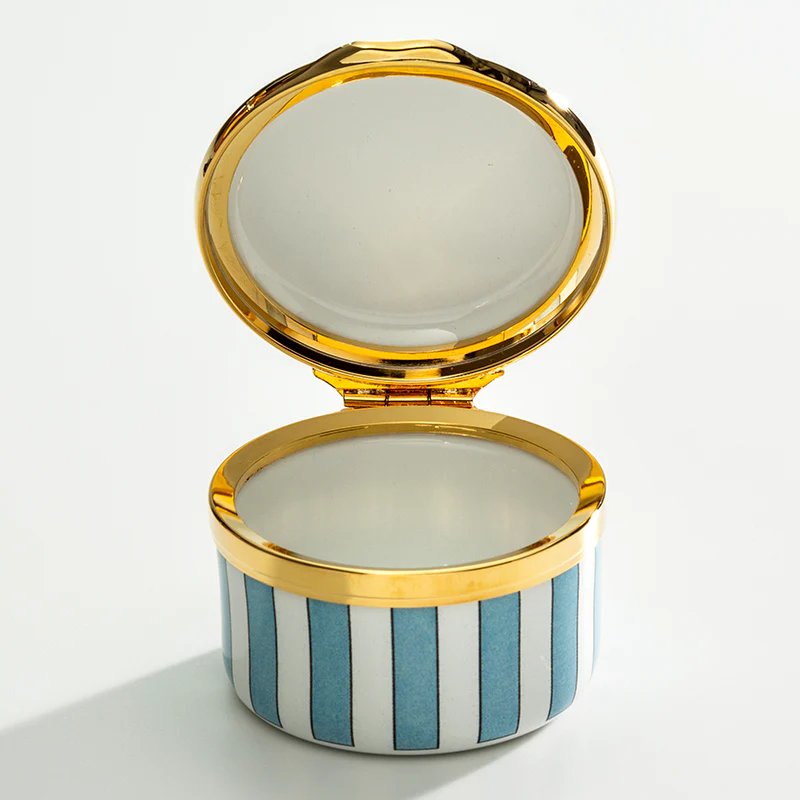 Halcyon Days It's a Boy Enamel Box Blue/White