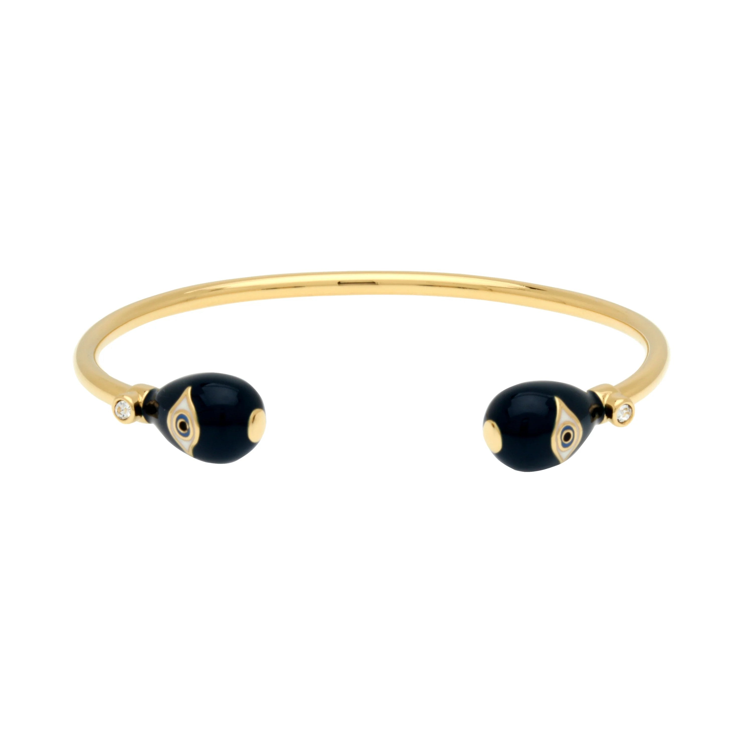 Halcyon Days Evil Eye Torque Bangle - Midnight Blue, Gold