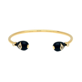 Halcyon Days Evil Eye Torque Bangle - Midnight Blue, Gold