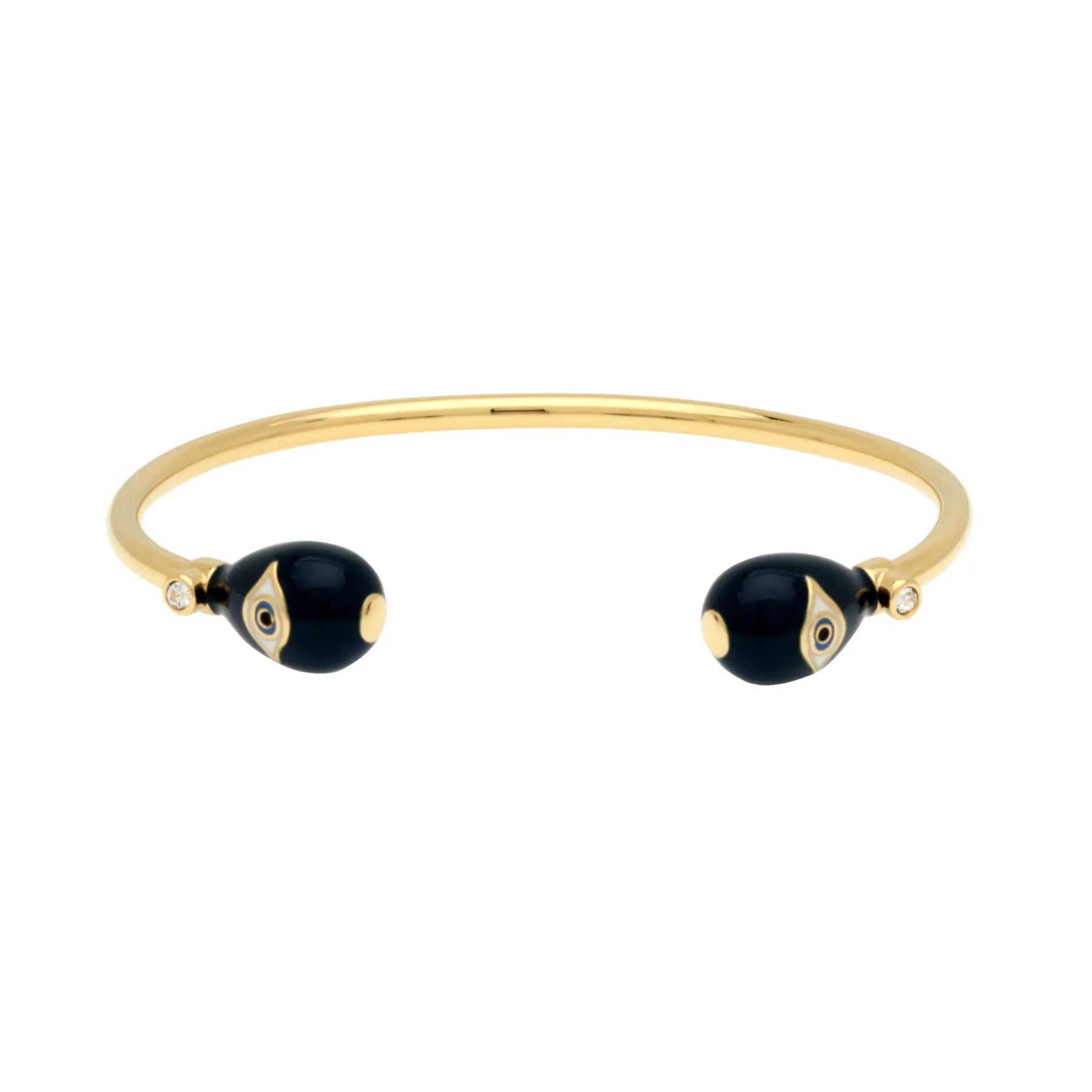 Halcyon Days Evil Eye Torque Bangle in Midnight Blue and Gold