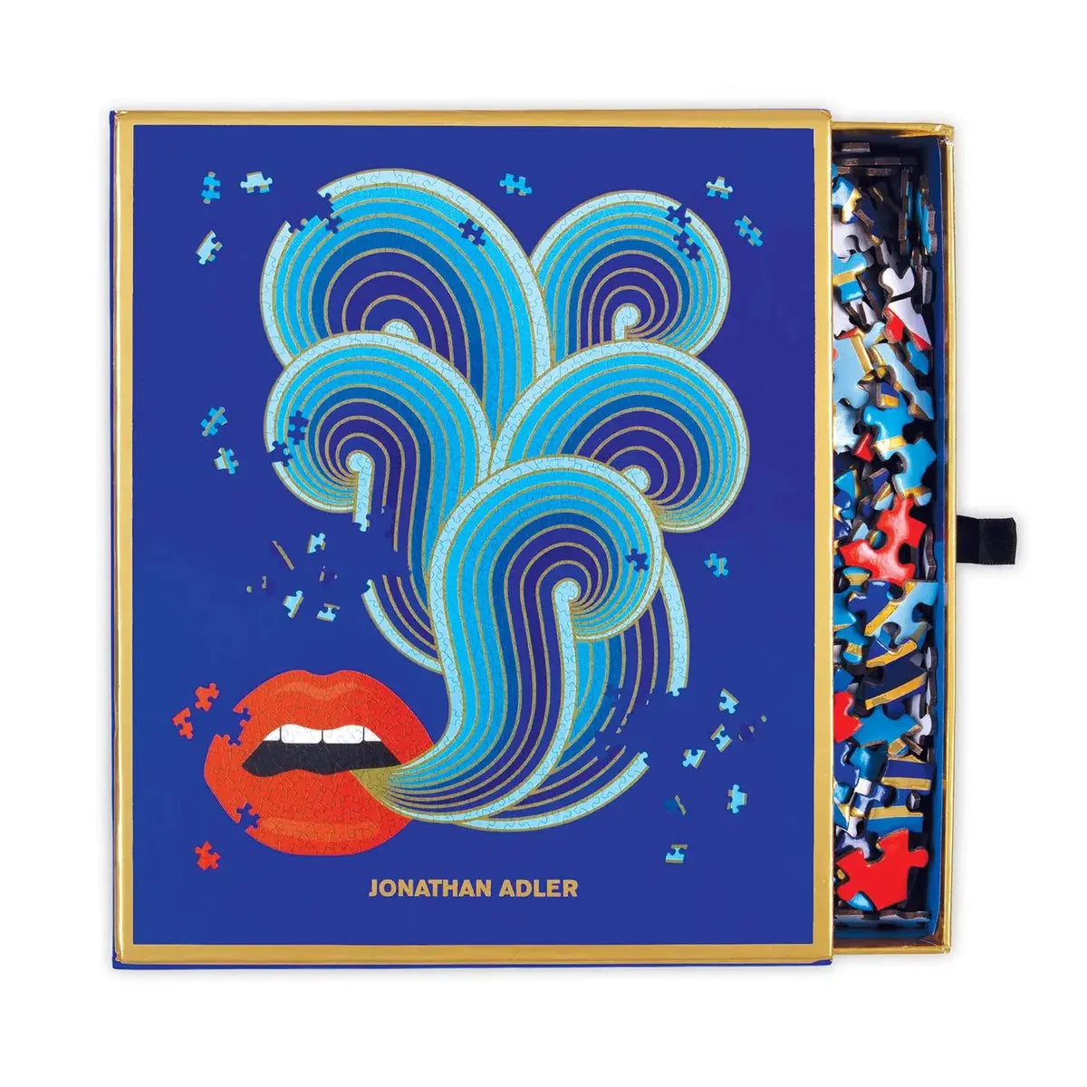 Jonathan Adler Shaped Lips Puzzle Shaped box with puzzle pieces