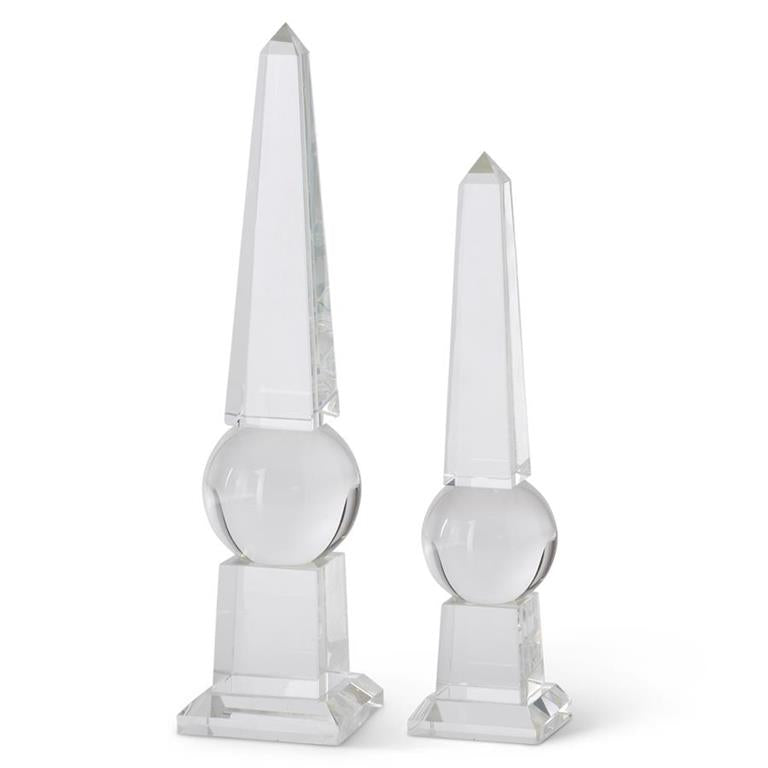 K&K Set of 2 Crystal Obelisks