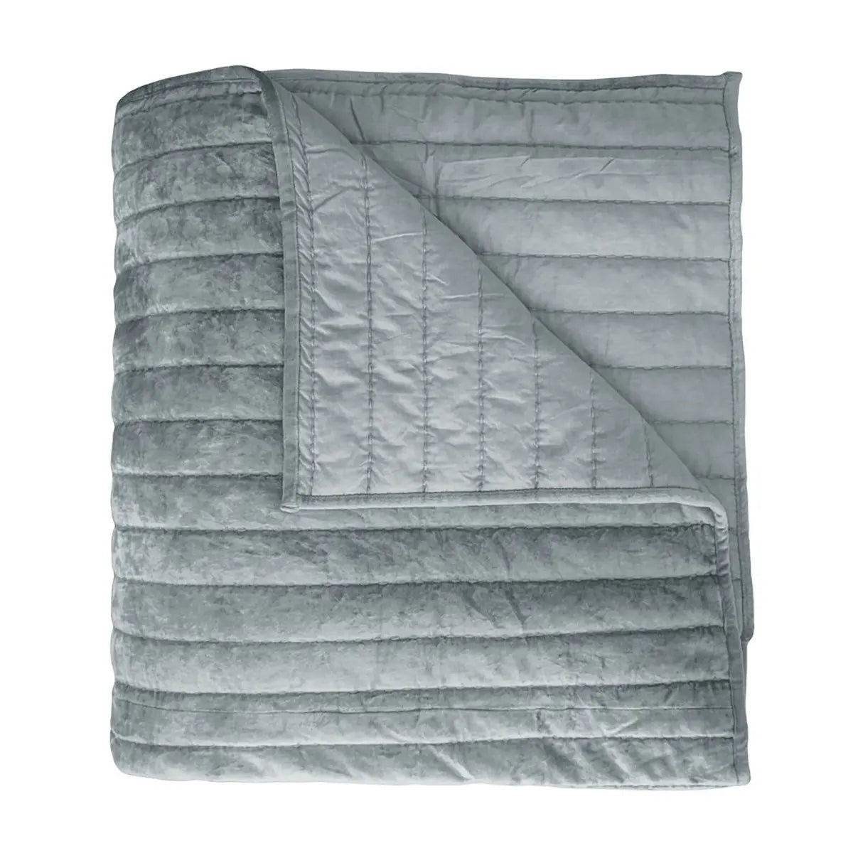 Kevin O'Brien Channel Velvet Queen Quilt Mineral