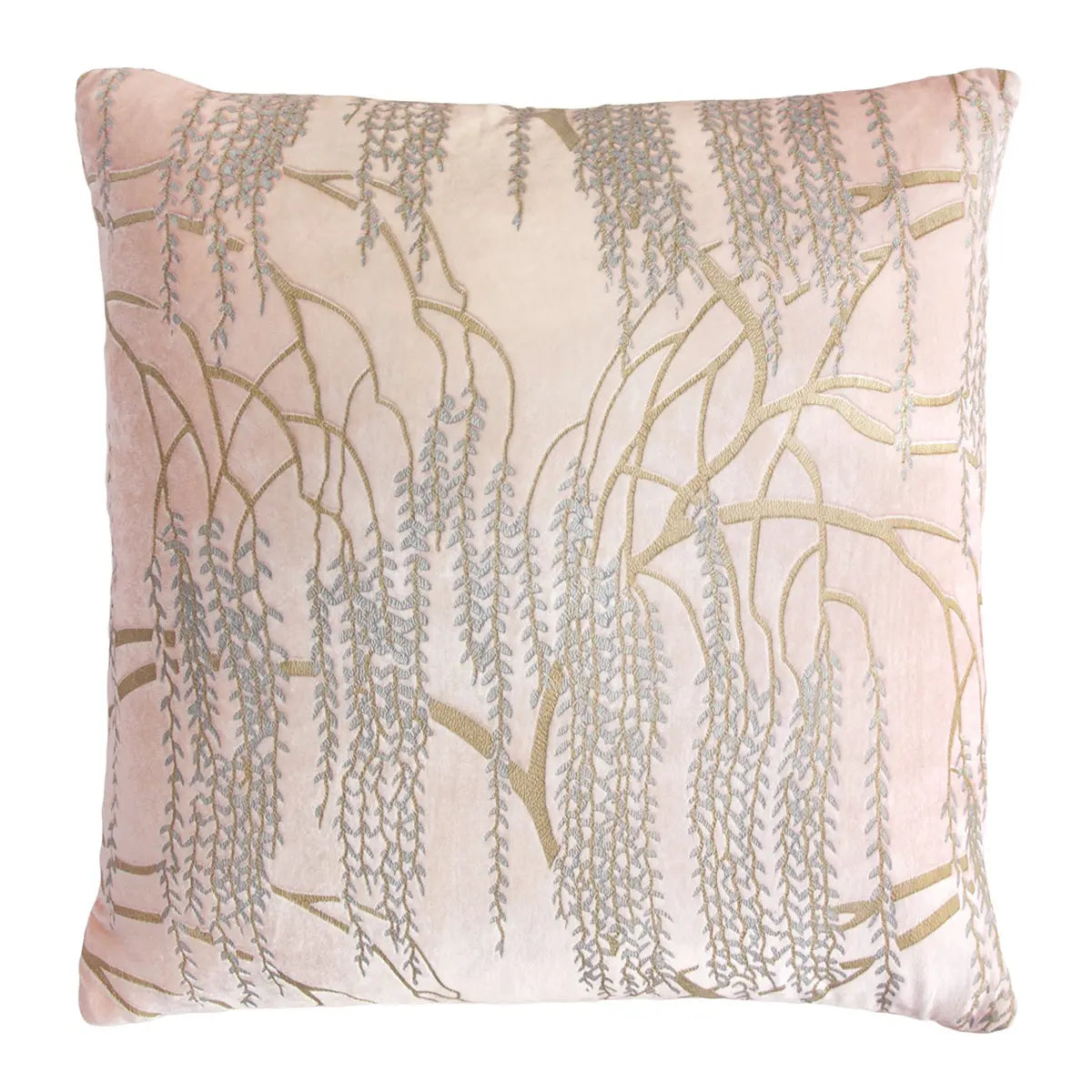 An image of Kevin O'Brien  Decorative Pillow Willow Metallic Blush Velvet