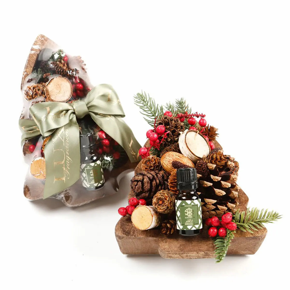 LUX Fragrances Noble Fir Candle in Wooden Tree