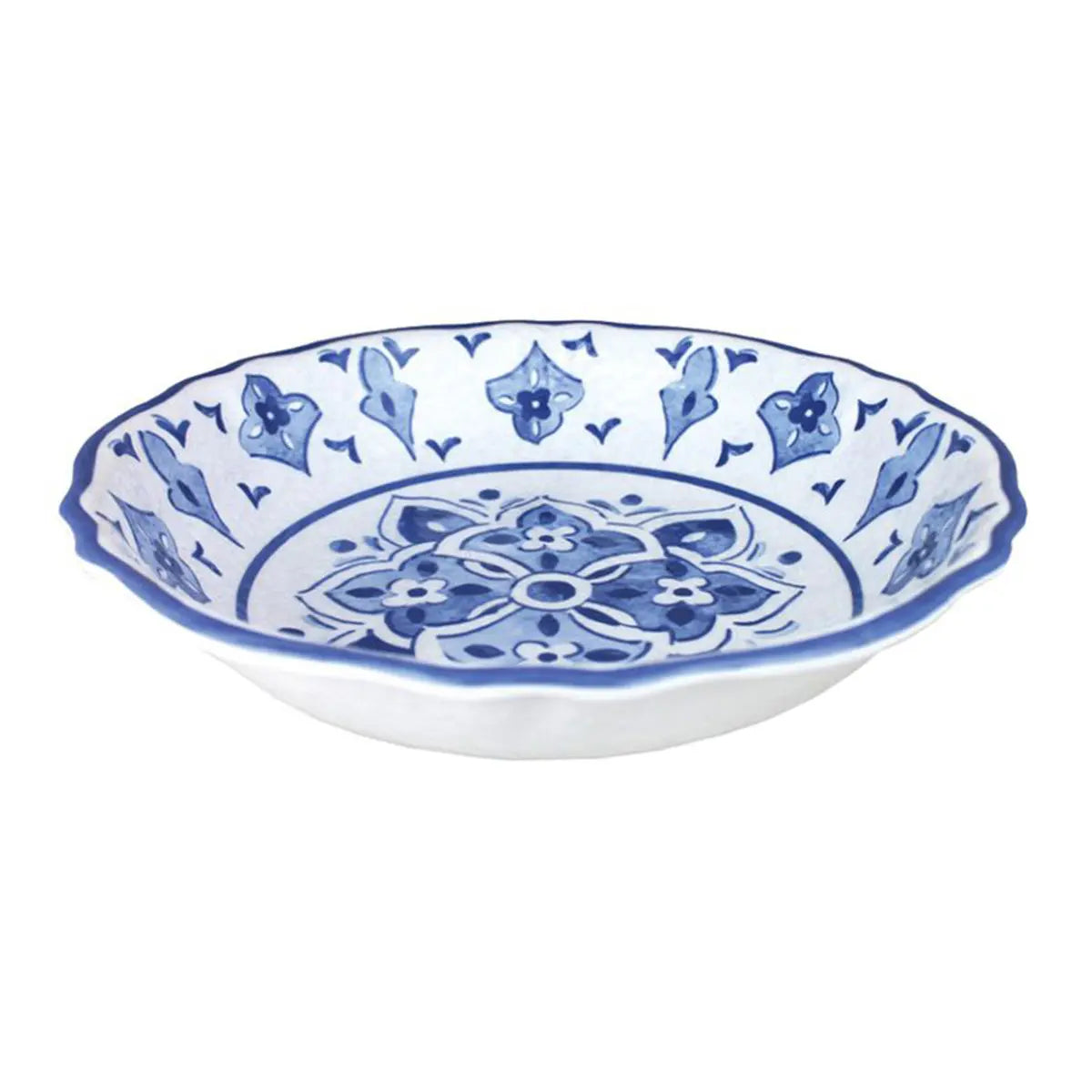 An image of Le Cadeaux MOROCCAN BLUE 13.75in SALAD BOWL