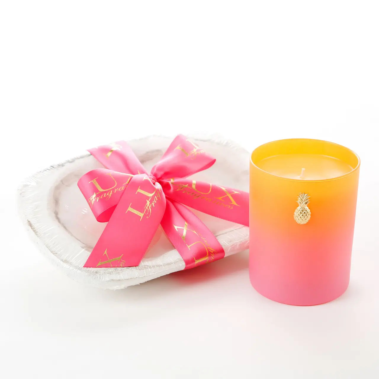 Lux Fragrances Tutti Fruity White 3 Wick Dough Bowl Candle