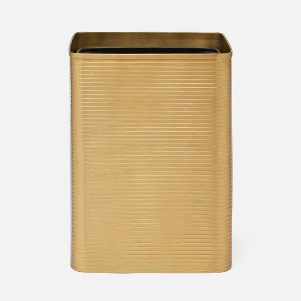 Pigeon & Poodle Adelaide Wastebasket in Matte Gold Brass