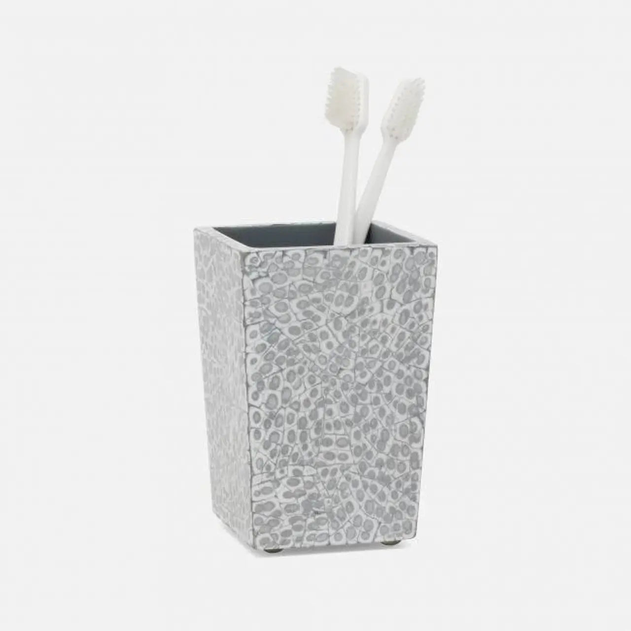 Pigeon and Poodle Callas Toothbrush Holder in Silver White Lacquered Eggshell
