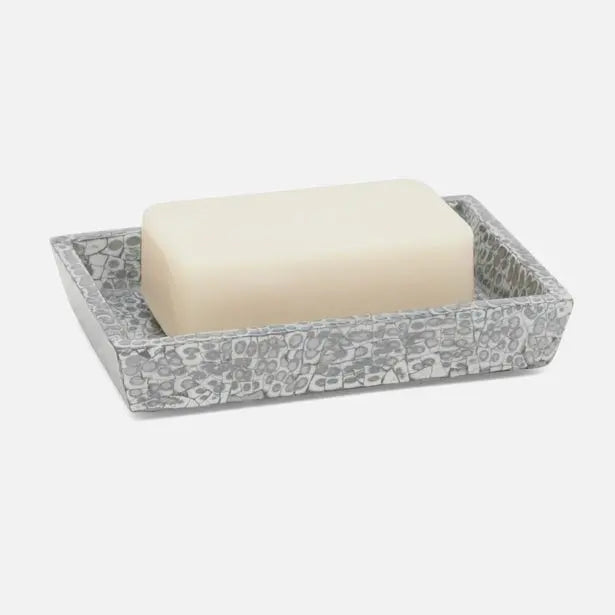 Pigeon and Poodle Callas Soap Dish in Silver White