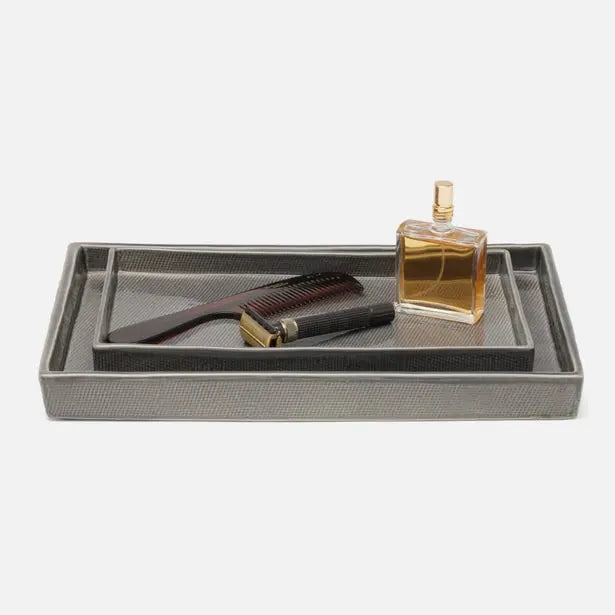 Pigeon and Poodle Cordoba Tray Set of 2 in Gray 