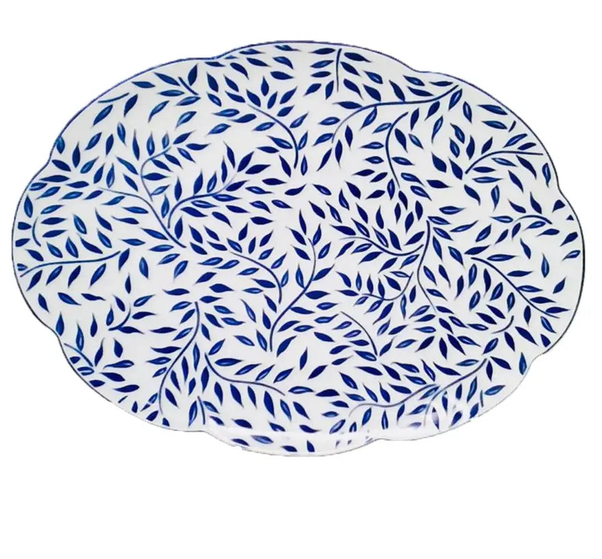 An image of Royal Limoges Olivier Blue Large Oval Platter