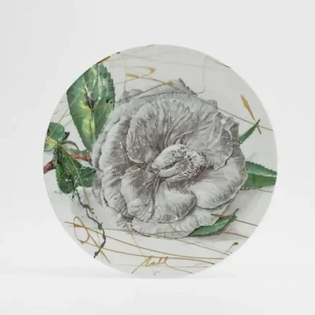 Royal Limoges Pencil Camellia Dessert Plate