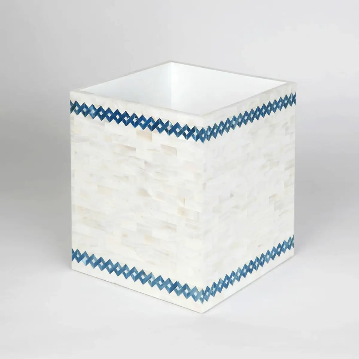 SV Casa Blue Weave Waste Bin in Shell