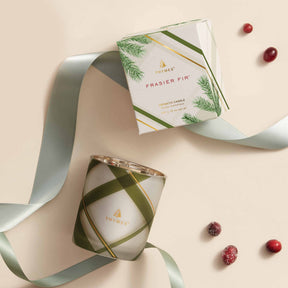 Thymes Fraiser Fir Frosted Plaid Votive 2 oz