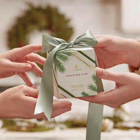 Thymes Fraiser Fir Frosted Plaid Votive 2 oz