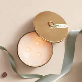 Thymes Fraiser Fir Frosted Plaid Large Candle 18 oz