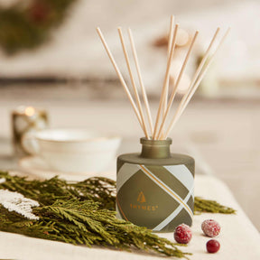 Thymes Fraiser Fir Frosted Plaid Petite Reed Diffuser 4 fl oz