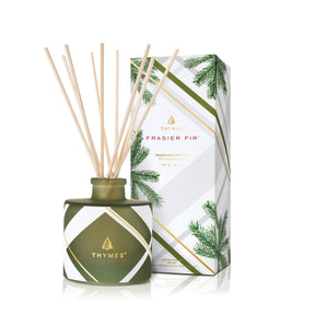 Thymes Fraiser Fir Frosted Plaid Petite Reed Diffuser 4 fl oz