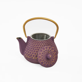 Purple Teapot with Gold Handle