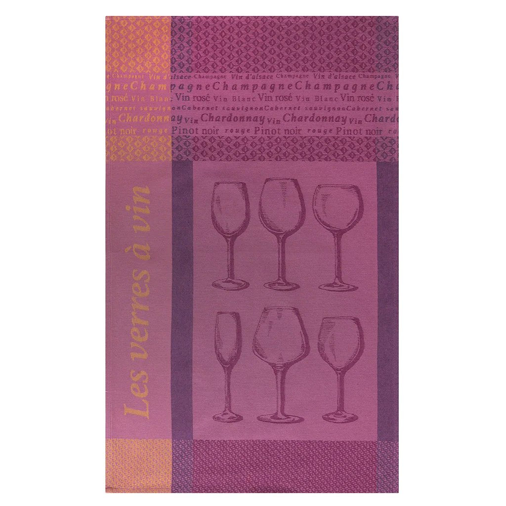 An image of Coucke Les Verres a Vin Tea Towel