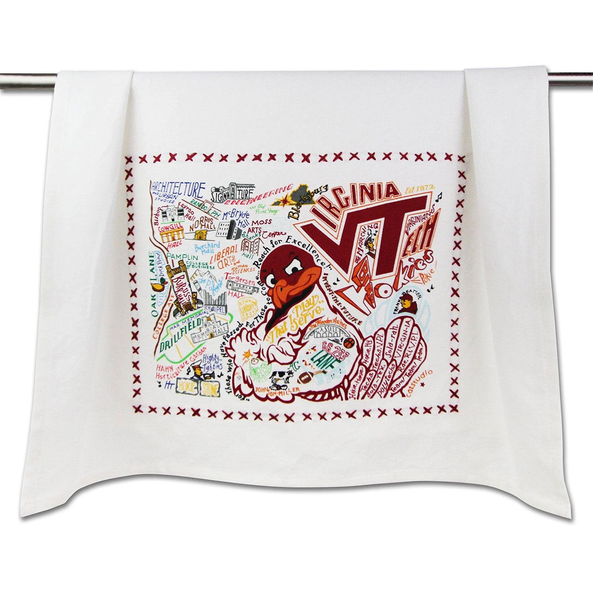 An image of Catstudio Virginia Tech Dish Towel