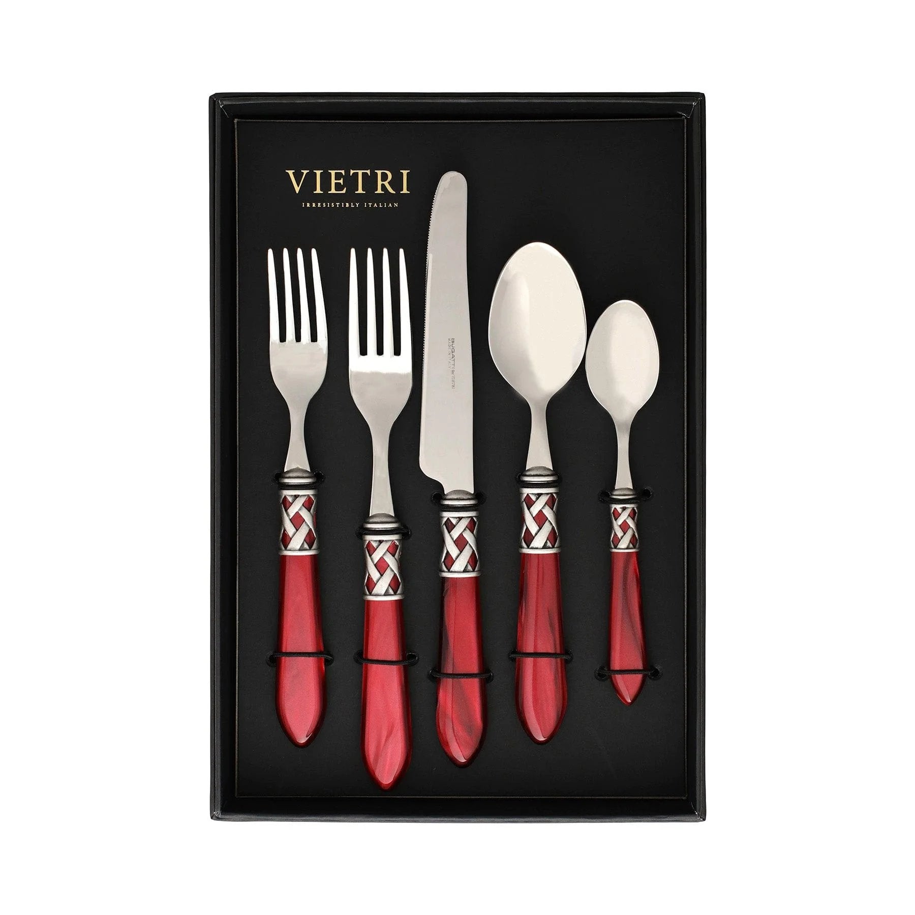 An image of Vietri Aladdin Antique Red 5-Piece Place Setting