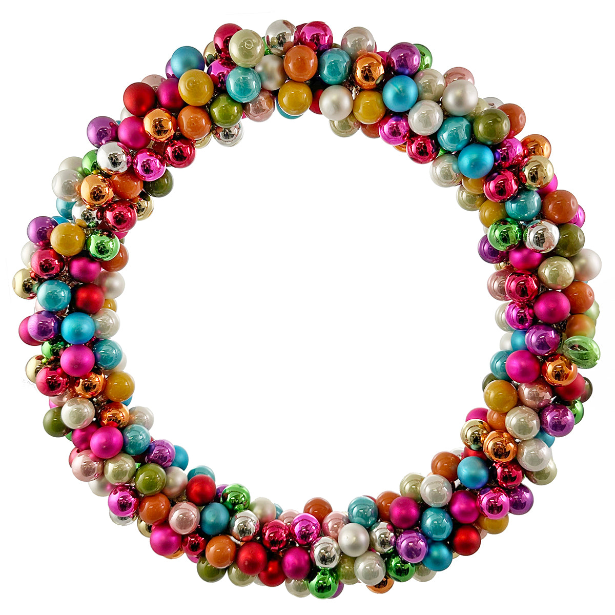 An image of Shishi Multicolor Glass Ball Ornament Wreath