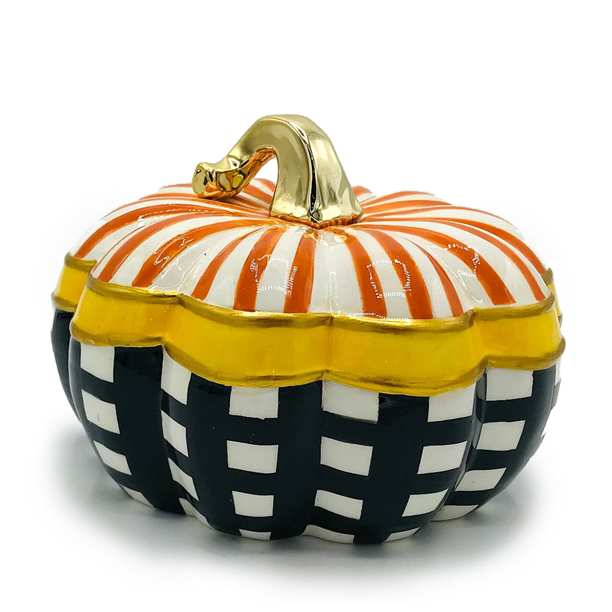 Winter Street Festive Small Ceramic Pumpkin