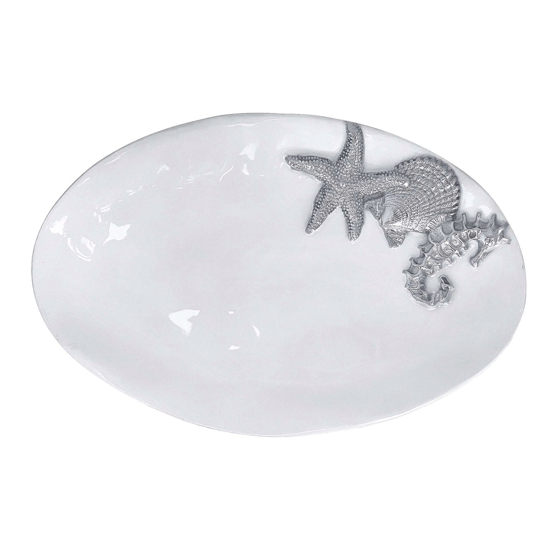 Mariposa White Oval Sea Server