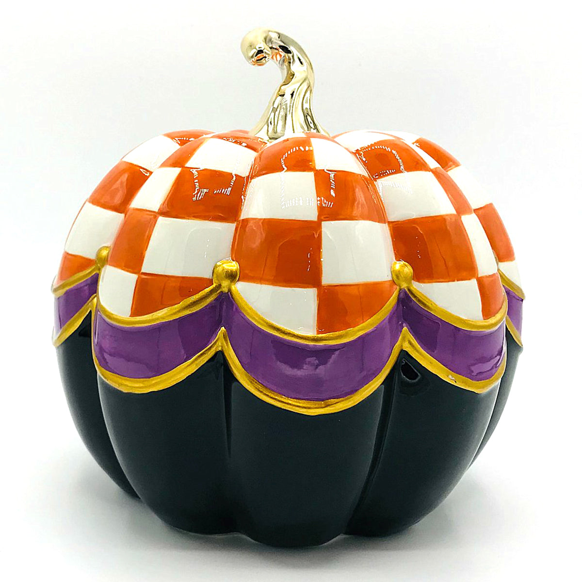 Winter Street Festive Large Ceramic Pumpkin