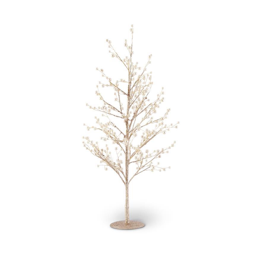 An image of K & K Gold Glittered Twig Tree with Pearl