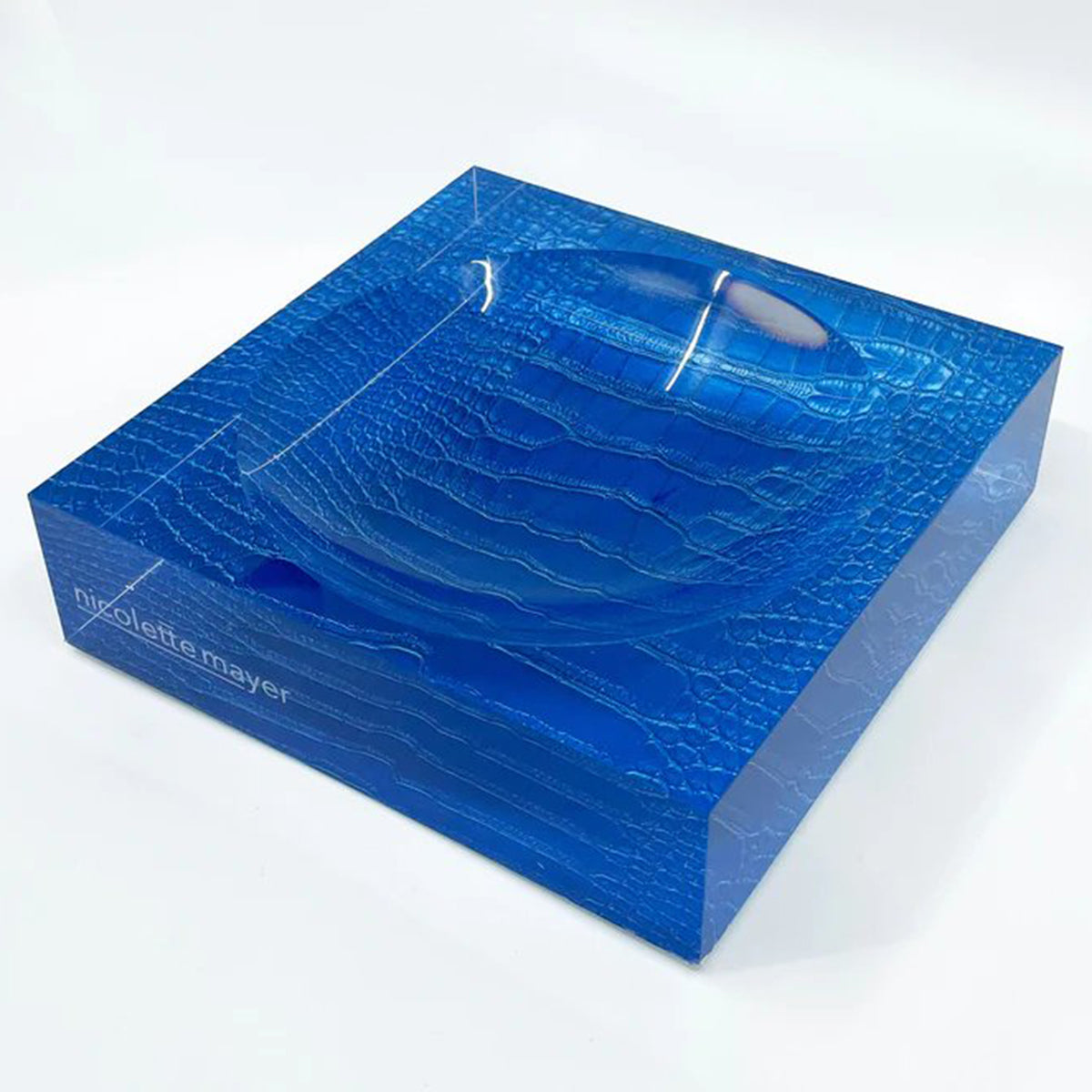 Nicolette Mayer Crocodile Kyoto Blue Acrylic Candy Tray