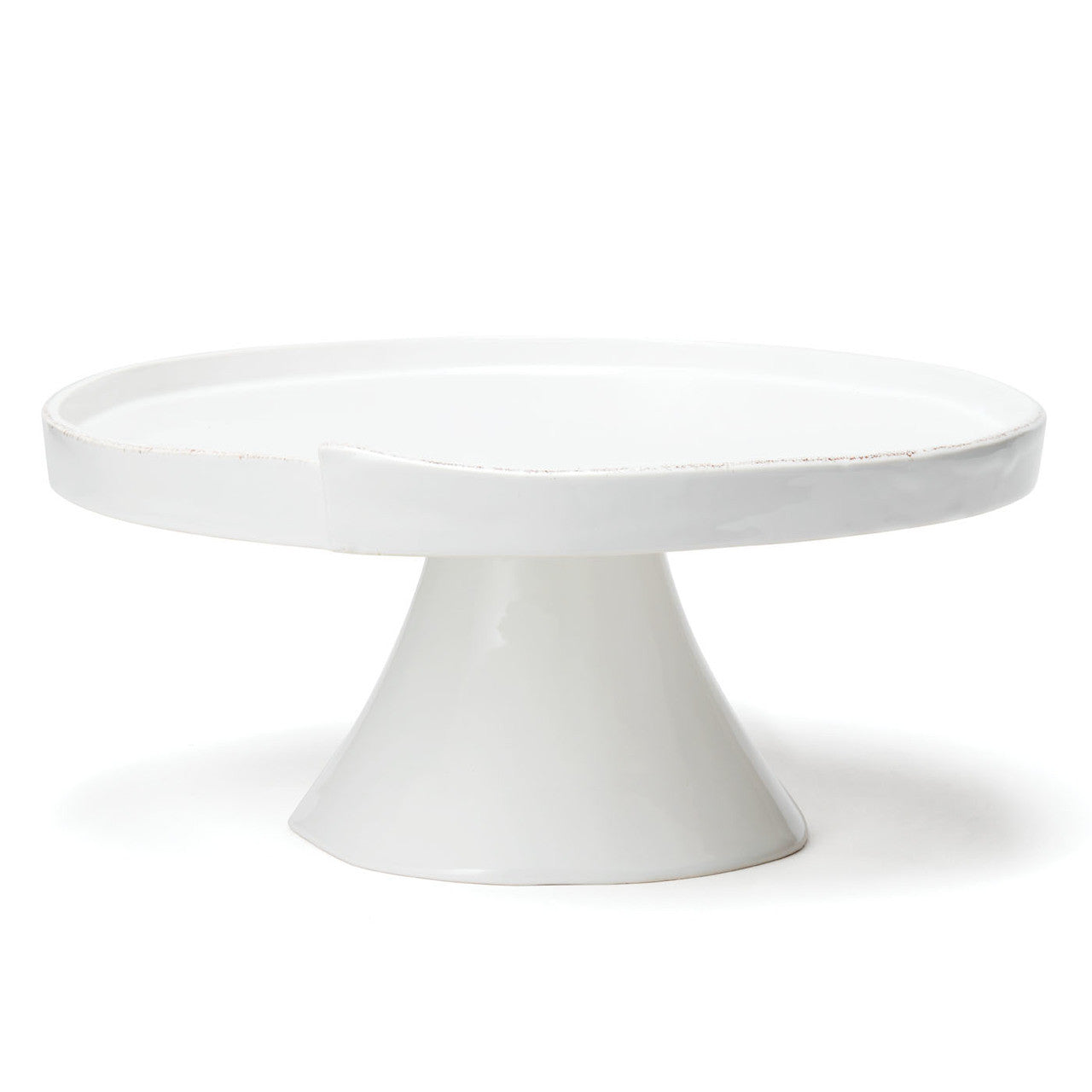 An image of Vietri Lastra White Large Cake Stand