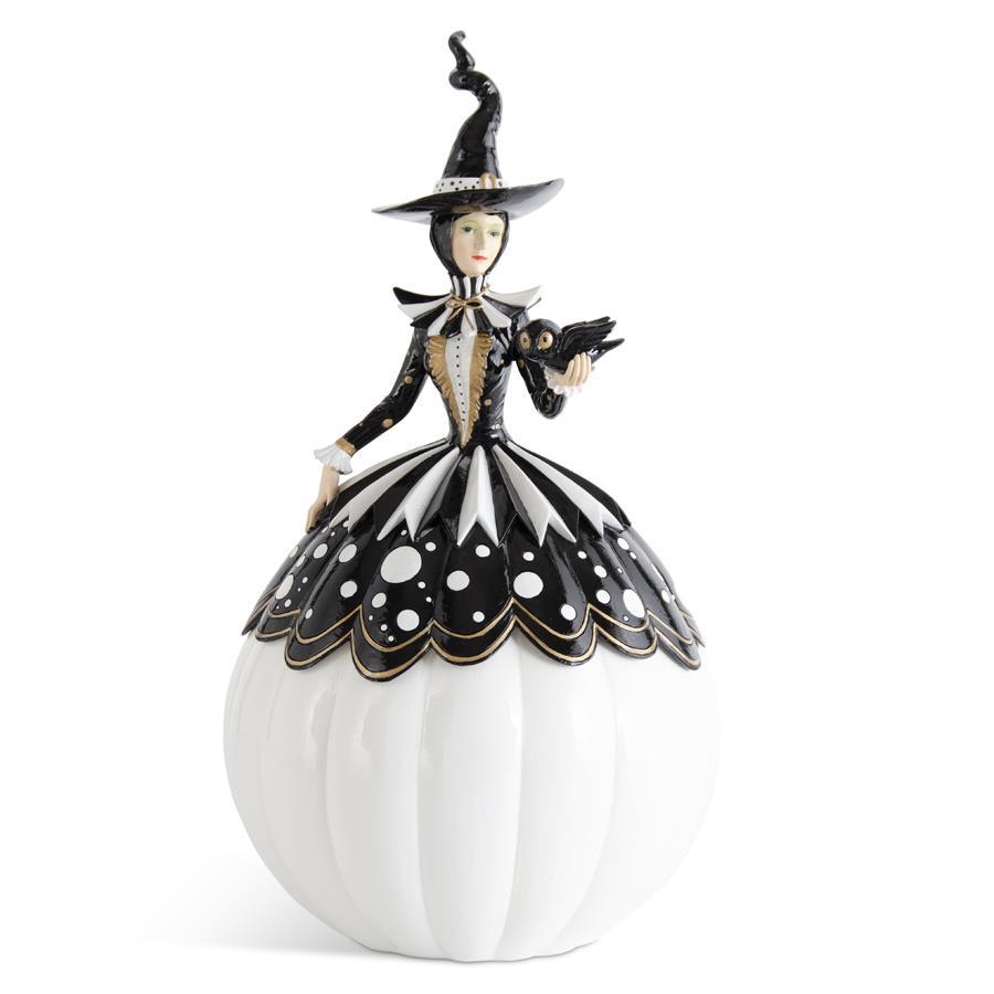 K & K Resin LED Witch Holding Bird