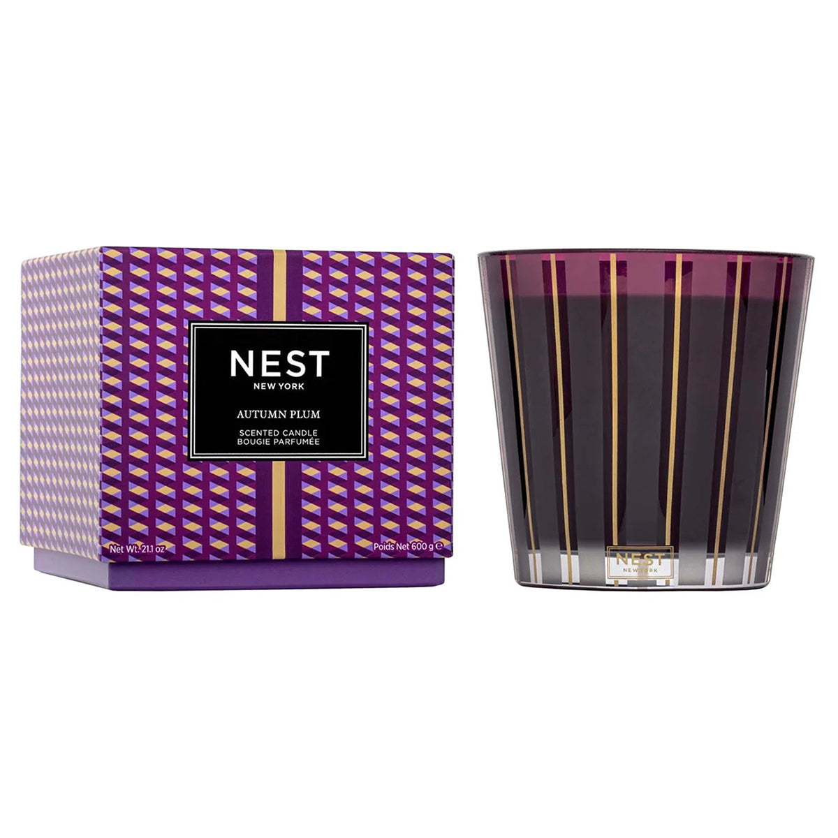 An image of Nest Fragrances Autumn Plum 3-Wick Candle 21.2 oz