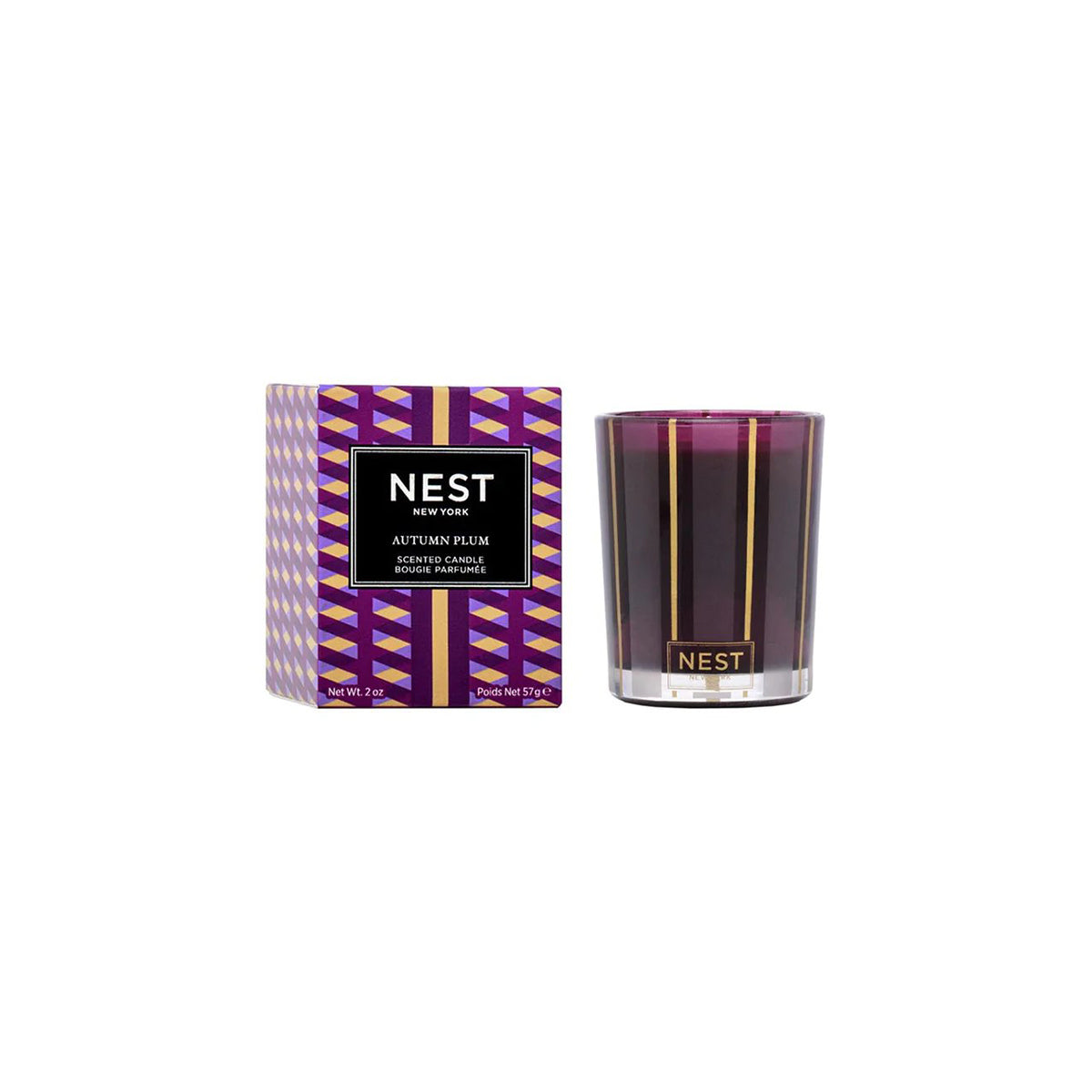 An image of Nest Fragrances Autumn Plum Votive Candle 2 oz