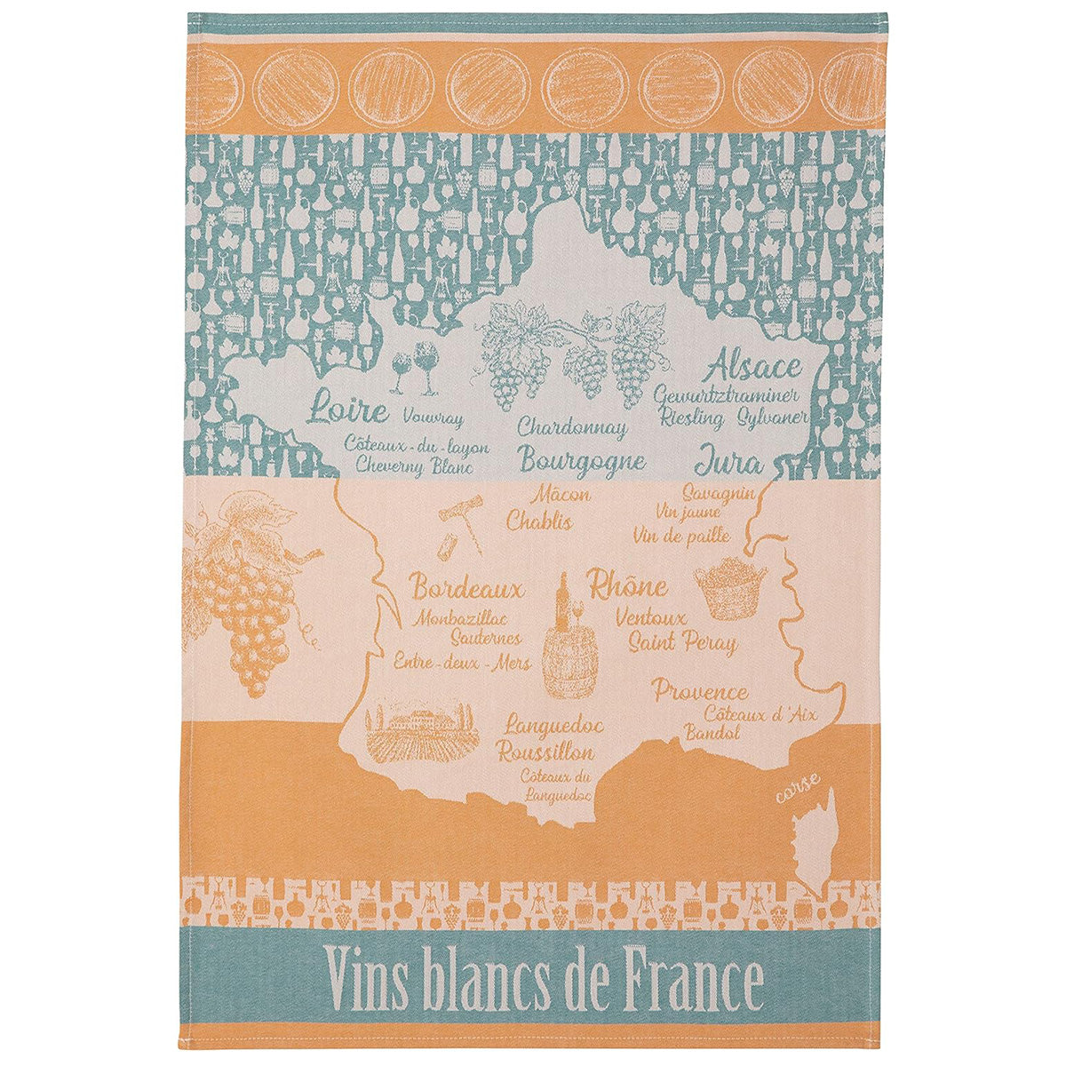 Coucke Vins Blancs de France Tea Towel