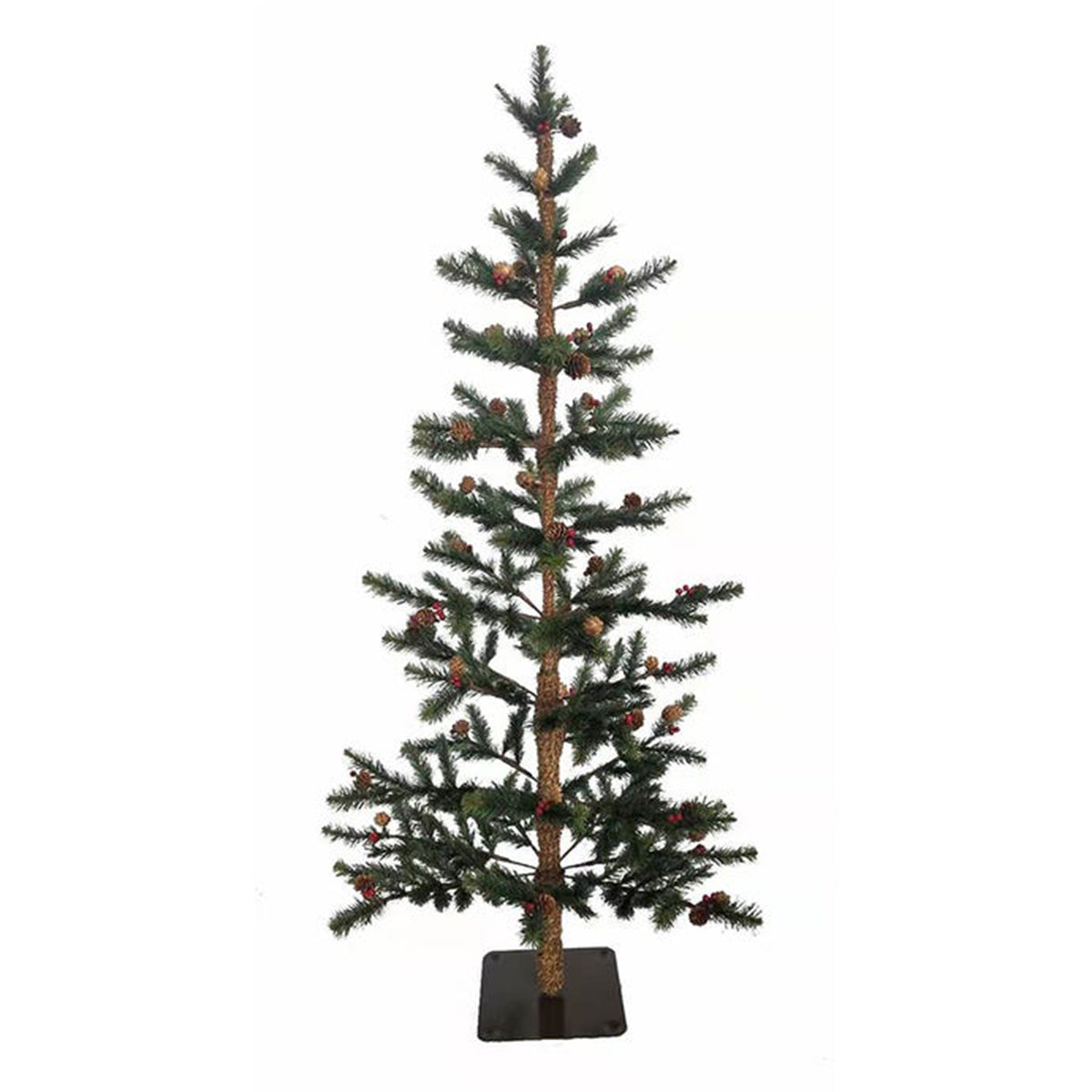 Kurt Adler 4.5 feet Pine Tree with Pinecones and Berries  with 214 Tips , 26 in Girth, 20 Pinecones and 18 Berries